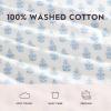 image:imageLaura Ashley  Full Sheet Set Crisp amp Cool Cotton Percale Bedding for Year Round Comfort Deep Pocket Bed Sheets with Matching Pillowcases Blossom Bliss PinkFrancesca Blue