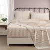 image:imageLaura Ashley  Full Sheet Set Crisp amp Cool Cotton Percale Bedding for Year Round Comfort Deep Pocket Bed Sheets with Matching Pillowcases Blossom Bliss PinkMarta Stripe