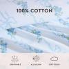 image:imageLaura Ashley  Full Sheet Set Crisp amp Cool Cotton Percale Bedding for Year Round Comfort Deep Pocket Bed Sheets with Matching Pillowcases Blossom Bliss PinkFloral Ribbon Blue