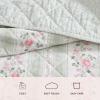 image:imageLaura Ashley  Twin Quilt Set Soft amp Reversible Cotton Percale Bedding 2 Piece Floral Bed Set with Matching Pillowcase Rosebud StripeWhitaker Vine Green