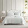 image:imageLaura Ashley  Twin Quilt Set Soft amp Reversible Cotton Percale Bedding 2 Piece Floral Bed Set with Matching Pillowcase Rosebud StripeWhitaker Vine Green