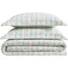 image:imageLaura Ashley  Twin Quilt Set Soft amp Reversible Cotton Percale Bedding 2 Piece Floral Bed Set with Matching Pillowcase Rosebud StripeWhitaker Vine Green
