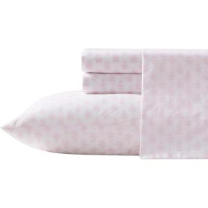 image:imageLaura Ashley  Full Sheet Set Crisp amp Cool Cotton Percale Bedding for Year Round Comfort Deep Pocket Bed Sheets with Matching Pillowcases Blossom Bliss PinkFrancesca Pink