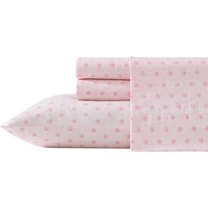 image:imageLaura Ashley  Full Sheet Set Crisp amp Cool Cotton Percale Bedding for Year Round Comfort Deep Pocket Bed Sheets with Matching Pillowcases Blossom Bliss PinkScallop Dollop