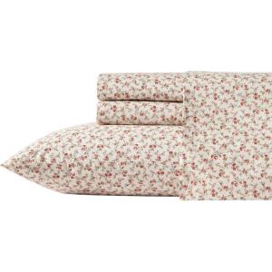 image:imageLaura Ashley  Full Sheet Set Crisp amp Cool Cotton Percale Bedding for Year Round Comfort Deep Pocket Bed Sheets with Matching Pillowcases Blossom Bliss PinkSweet Success
