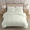 image:imageLaura Ashley  Queen Size Duvet Cover Set 100 Soft Woven Gauze Bedding 3 Piece Reversible Bed Set with Matching Pillowcases Crinkle GreenCrinkle Green