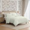 image:imageLaura Ashley  Queen Size Duvet Cover Set 100 Soft Woven Gauze Bedding 3 Piece Reversible Bed Set with Matching Pillowcases Crinkle GreenCrinkle Green