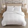 image:imageLaura Ashley  Queen Size Duvet Cover Set 100 Soft Woven Gauze Bedding 3 Piece Reversible Bed Set with Matching Pillowcases Crinkle GreenCrinkle White