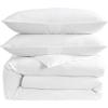 image:imageLaura Ashley  Queen Size Duvet Cover Set 100 Soft Woven Gauze Bedding 3 Piece Reversible Bed Set with Matching Pillowcases Crinkle GreenCrinkle White