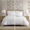 image:imageLaura Ashley  Queen Size Duvet Cover Set 100 Soft Woven Gauze Bedding 3 Piece Reversible Bed Set with Matching Pillowcases Crinkle GreenCrinkle White