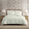 image:imageLaura Ashley  Queen Size Duvet Cover Set 100 Soft Woven Gauze Bedding 3 Piece Reversible Bed Set with Matching Pillowcases Crinkle GreenCrinkle Green