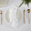 image:imageLaura Ashley Esme Decorative Tablecloth Wrinkle and Stain Resistant Spillproof Water Repellent Washable Polyester Fabric for Dining Kitchen Holiday and Party Set of 8 Napkins WhiteWhite