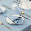 image:imageLaura Ashley Esme Decorative Tablecloth Wrinkle and Stain Resistant Spillproof Water Repellent Washable Polyester Fabric for Dining Kitchen Holiday and Party Set of 8 Napkins WhiteChambray Blue