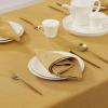image:imageLaura Ashley Esme Decorative Tablecloth Wrinkle and Stain Resistant Spillproof Water Repellent Washable Polyester Fabric for Dining Kitchen Holiday and Party Set of 8 Napkins WhiteGold