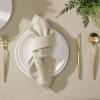 image:imageLaura Ashley Esme Decorative Tablecloth Wrinkle and Stain Resistant Spillproof Water Repellent Washable Polyester Fabric for Dining Kitchen Holiday and Party Set of 8 Napkins WhiteTaupe