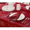 image:imageLaura Ashley Napkins Raised Woven Embroidered Jacquard Fabric Wrinkle Resistant for Dining Holiday Party Wedding or Banquet Set of 6 Napkins Cynthia WhitePoinsettia Red