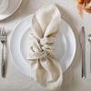 image:imageLaura Ashley Napkins Raised Woven Embroidered Jacquard Fabric Wrinkle Resistant for Dining Holiday Party Wedding or Banquet Set of 6 Napkins Cynthia WhiteMaple Taupe