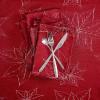 image:imageLaura Ashley Napkins Raised Woven Embroidered Jacquard Fabric Wrinkle Resistant for Dining Holiday Party Wedding or Banquet Set of 6 Napkins Cynthia WhitePoinsettia Red