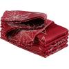 image:imageLaura Ashley Napkins Raised Woven Embroidered Jacquard Fabric Wrinkle Resistant for Dining Holiday Party Wedding or Banquet Set of 6 Napkins Cynthia WhitePoinsettia Red