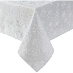 image:imageLaura Ashley Napkins Raised Woven Embroidered Jacquard Fabric Wrinkle Resistant for Dining Holiday Party Wedding or Banquet Set of 6 Napkins Cynthia WhiteSnowflake Silver