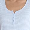 image:imageLaura Ashley Womens Nightgown Ribbed Knit Short Sleeve Henley SleepshirtHeather Stripe