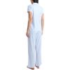 image:imageLaura Ashley Womens Pajamas 2 Piece Cotton Blend Notch Collar Button Down PJ SetBlue Check