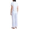 image:imageLaura Ashley Womens Pajamas 2 Piece Cotton Blend Notch Collar Button Down PJ SetBlue Cherries