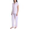 image:imageLaura Ashley Womens Pajamas 2 Piece Cotton Blend Notch Collar Button Down PJ SetTossed Rose