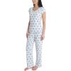 image:imageLaura Ashley Womens Pajamas 2 Piece Ribbed Knit Short Sleeve Henley Top and Pants PJ SetBlue Foulard