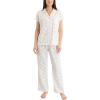 image:imageLaura Ashley Womens Pajamas 2 Piece Cotton Blend Notch Collar Button Down PJ SetIvory Floral