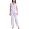 image:imageLaura Ashley Womens Pajamas 2 Piece Cotton Blend Notch Collar Button Down PJ SetTossed Rose