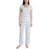 image:imageLaura Ashley Womens Pajamas 2 Piece Ribbed Knit Short Sleeve Henley Top and Pants PJ SetBlue Foulard