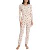 image:imageLaura Ashley Womens Thermal Underwear Set Soft Brushed Waffle Base Layer Long Sleeve Shirt and Legging SetOatmeal Floral