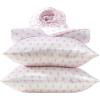 image:imageLaura Ashley  Full Size Sheet Set Crisp amp Cool Printed Satin Bedding with a Light and Breathable Feel 4 Piece Bed Sheets with Deep Pocket Fitted Sheet amp Matching Pillowcases Heart of Mine PinkHeart of Mine Pink