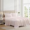 image:imageLaura Ashley  Twin Sheet Set 100 Soft amp Silky Smooth Satin Bed Sheets Deep Pockets Bedding with Matching Fitted Sheet amp Pillowcase Bliss BlueBliss Pink