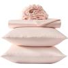 image:imageLaura Ashley  Twin Sheet Set 100 Soft amp Silky Smooth Satin Bed Sheets Deep Pockets Bedding with Matching Fitted Sheet amp Pillowcase Bliss BlueBliss Pink