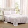 image:imageLaura Ashley  Full Size Sheet Set Crisp amp Cool Printed Satin Bedding with a Light and Breathable Feel 4 Piece Bed Sheets with Deep Pocket Fitted Sheet amp Matching Pillowcases Heart of Mine PinkHeart of Mine Pink