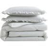image:imageLaura Ashley  King Comforter Set 100 Soft Cotton Bedding with a Textured Feel Floral Bedding for Year Round Comfort 3 Piece Bed Set with Matching Pillowcases Anja Toile PinkOxford Stripe Green