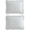 image:imageLaura Ashley  King Comforter Set 100 Soft Cotton Bedding with a Textured Feel Floral Bedding for Year Round Comfort 3 Piece Bed Set with Matching Pillowcases Anja Toile PinkOxford Stripe Green