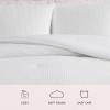 image:imageLaura Ashley  King Comforter Set 7 Piece Bedding Set with Comforter Shams and Bed Sheets Soft Microfiber Lightweight AllSeason Reversible Waffle Design Bella WhiteWaffle Bella White