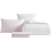 image:imageLaura Ashley  King Comforter Set 7 Piece Bedding Set with Comforter Shams and Bed Sheets Soft Microfiber Lightweight AllSeason Reversible Waffle Design Bella WhiteWaffle Bella White