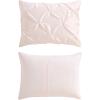 image:imageLaura Ashley  King Comforter Set 7 Piece Bedding Set with Comforter Shams and Bed Sheets Soft Microfiber Lightweight AllSeason Reversible Waffle Design Bella WhitePintuck Pink