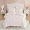 image:imageLaura Ashley  King Comforter Set 7 Piece Bedding Set with Comforter Shams and Bed Sheets Soft Microfiber Lightweight AllSeason Reversible Waffle Design Bella WhitePintuck Pink