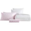 image:imageLaura Ashley  King Comforter Set 7 Piece Bedding Set with Comforter Shams and Bed Sheets Soft Microfiber Lightweight AllSeason Reversible Waffle Design Bella WhiteWaffle Bella White