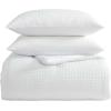 image:imageLaura Ashley  King Comforter Set 7 Piece Bedding Set with Comforter Shams and Bed Sheets Soft Microfiber Lightweight AllSeason Reversible Waffle Design Bella WhiteWaffle Bella White