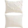 image:imageLaura Ashley  King Comforter Set 7 Piece Bedding Set with Comforter Shams and Bed Sheets Soft Microfiber Lightweight AllSeason Reversible Waffle Design Bella WhitePintuck Beige