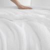 image:imageLaura Ashley  King Comforter Set 7 Piece Bedding Set with Comforter Shams and Bed Sheets Soft Microfiber Lightweight AllSeason Reversible Waffle Design Bella WhiteWaffle Bella White