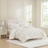 image:imageLaura Ashley  King Comforter Set 7 Piece Bedding Set with Comforter Shams and Bed Sheets Soft Microfiber Lightweight AllSeason Reversible Waffle Design Bella WhitePintuck Beige