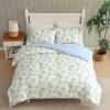 image:imageLaura Ashley  Queen Comforter Set Reversible Cotton Floral Bedding with a Naturally Soft Feel 3 Piece Bed Set with Matching Pillowcases Blossom Dance BlueBlossom Dance