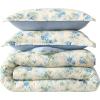 image:imageLaura Ashley  Queen Comforter Set Reversible Cotton Floral Bedding with a Naturally Soft Feel 3 Piece Bed Set with Matching Pillowcases Blossom Dance BlueBlossom Dance